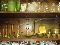 Contents of Shelf - Vintage Brass Ware