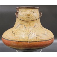 Amazonian Polychromed Pottery Face Pot "Shapibo"