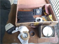 Vintage photography in suitcase