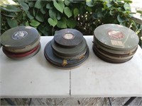 Grouping of 16mm reel to reel tapes movies, music