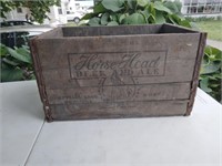 Horse head beer & ale wood crate 18"x12x10" high
