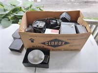 Box of old cameras