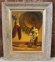 Framed Oil on Board The Corn God