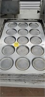 12 x the bid, 15 Hole Cookie Pans Bakers Trays