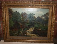 Framed Oil on Canvas Appalachian Mountain Scene