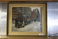 Framed Oil on Canvas Downton St Louis Scene