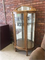 vintage china cabinet, 3 glass shelves, lighted