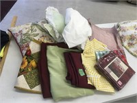 table cloths, table runner, pillow, more