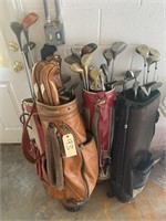 Assorted Golf Clubs and Bags