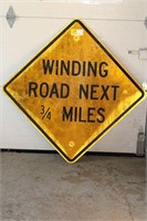 Winding Road Next 3/4 Miles Sign