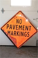 No Pavement Markings Sign