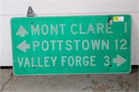 Mont Clare Pottstown Valley Forge Sign