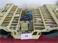 Tackle box w/ oil paints, tracing paper