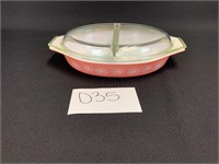 Pyrex Daisy Pink Oval Casserole Dish w/ Lid