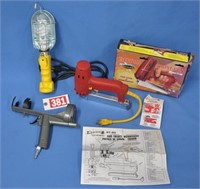 Arrow elec stapler, air caulk gun,  & drop light
