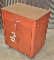 Vintage portable metal cabinet