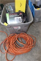 ASSORTMENT OF HOUSEHOILD ITEMS: EXTENTION CORDS,