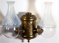 ANGLE LAMP CO. GRAPE KEROSENE DOUBLE WALL LAMP,