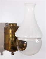 ANGLE LAMP CO. PLAIN CAN KEROSENE WALL LAMP,