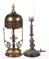 ASSORTED METAL TABLE LAMPS, LOT OF TWO,