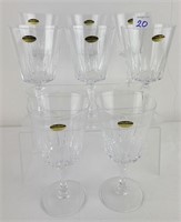 8 French Crystal Crisal d'France Water Goblets