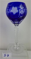 Antique Blue Nachtmann Cased Crystal Goblet