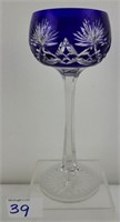 Antique Baccarat Blue Crystal Cased Wine Goblet