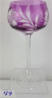 Antique Purple Val St Lambert Crystal Cased Goblet