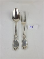 Tiffany & Co Sterling Silver Bacchus Fork & Spoon