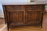 Mid Century Modern Bamboo Trimmed Credenza