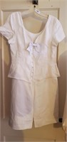 Vintage Ladies Linen White Dress & Blouse