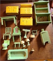 Lot  Antique German American Doll House Furniture