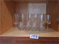 Shelf LOT Cordials Snifters Bowls Plates GLASS