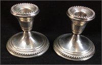 2 VTG. STERLING WEIGHTED ARROWSMITH CANDLE STANDS