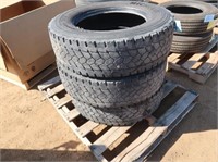 (3) Michelin 245/70R19.5 Used Tires #