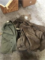 Military Bag, Shirt Small And Wool Shirt