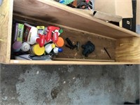 Wood Box With Cleaning Supplies