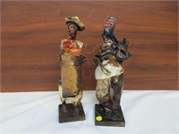 2 Vintage Paper Mache Figures