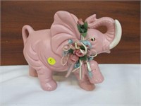 Pink Elephant Figurine 10" Tall
