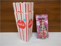 Coca Cola Flower Vase & 2 Popcorn Holders