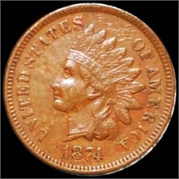 1874 Indian Head Penny CLOSELY UNCIRCULATED