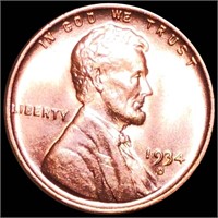 1934-D Lincoln Wheat Penny UNC RED