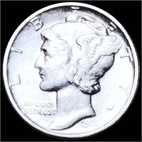1931-S Mercury Silver Dime CLOSELY UNC