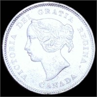 1900 Canadain Silver 5 Cents NEARLY UNC