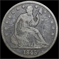1845 Seated Half Dollar NICELY CIRCULATED