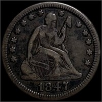 1847 Seated Liberty Quarter NICELY CIRCULATED