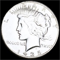 1935-S Silver Peace Dollar ABOUT UNCIRCULATED