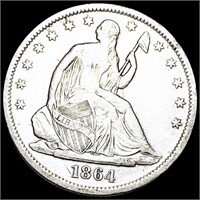 1864-S Seated Half Dollar NEARLY UNCIRCULATED
