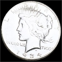 1934-S Silver Peace Dollar ABOUT UNCIRCULATED
