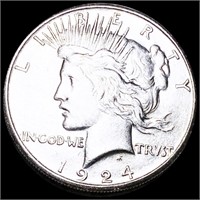 1924-S Silver Peace Dollar CLOSELY UNC